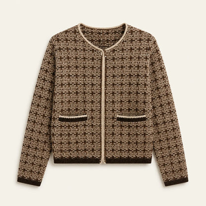 Cardigan Milano Bouclé caffè e beige