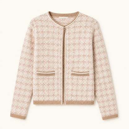Cardigan Milano Bouclé panna e rosa cipria